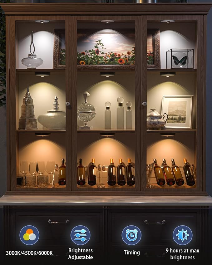 WILLED Puck Lights with Remote Control, Rechargeable Under Cabinet Lights - Image 5