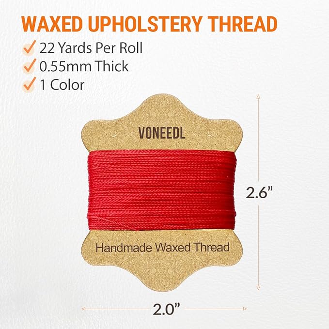 VONEEDL Upholstery Repair Kit: Waxed Sewing Thread & Heavy Duty Needles - Image 3