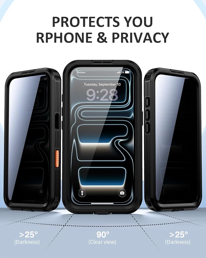 Lanhiem Magnetic for iPhone 17 Pro Case, Built-in Privacy Screen Protector - Image 2