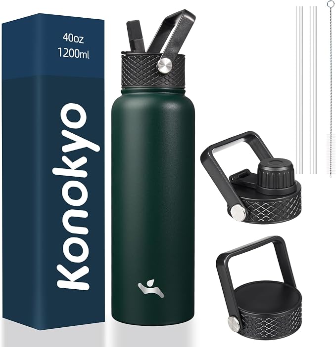 Konokyo 40oz Insulated Water Bottle Stainless Steel Sport Bottles by Konokyo