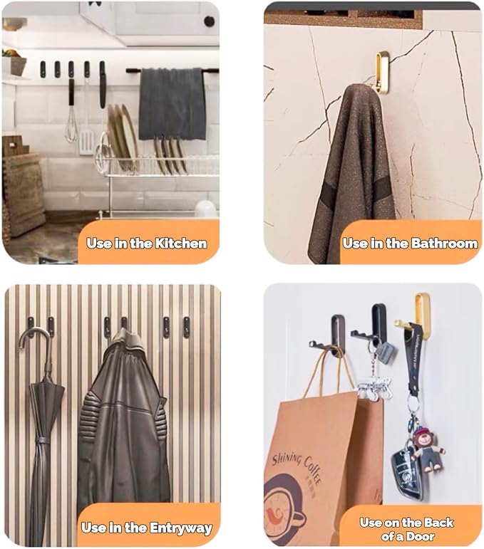 2 Pack Gold Folding Wall Hooks - Image 4
