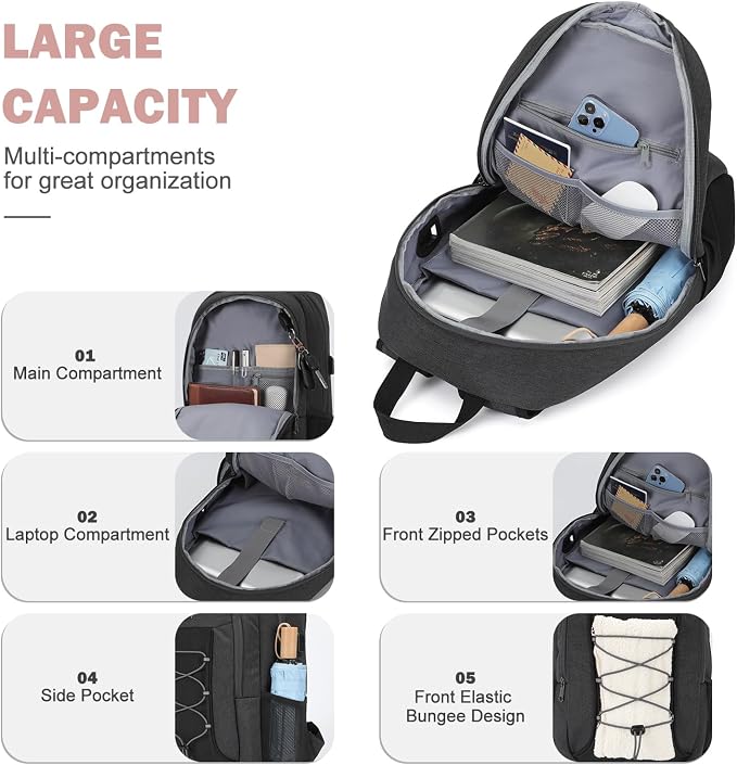 MAXTOP Travel Backpack Laptop Back Pack College Bookbag Anti-theft Backpacks - Image 2