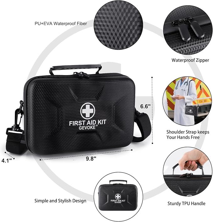 Gevoke 410 Piece Waterproof Hard Shell First Aid Kit - Image 4