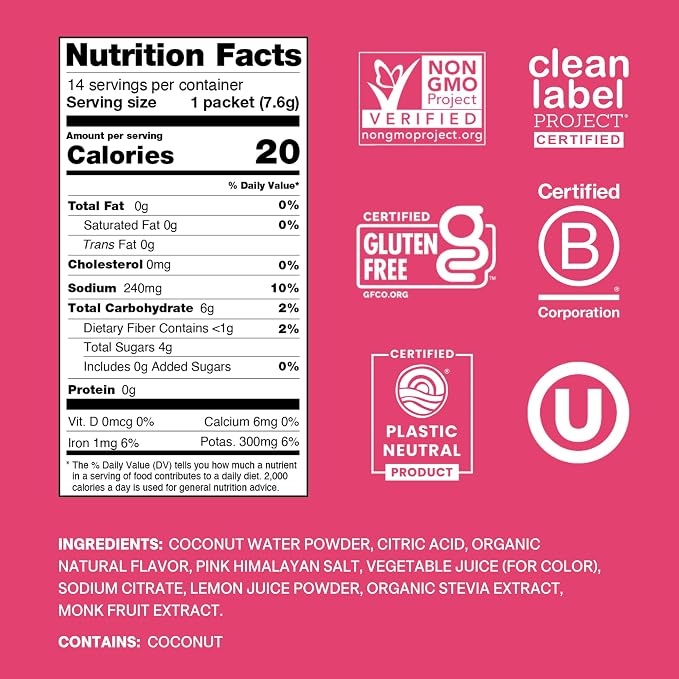 Cure Hydration | Plant-Based Electrolyte Drink Mix | No Added Sugar | FSA-HSA | - Image 2