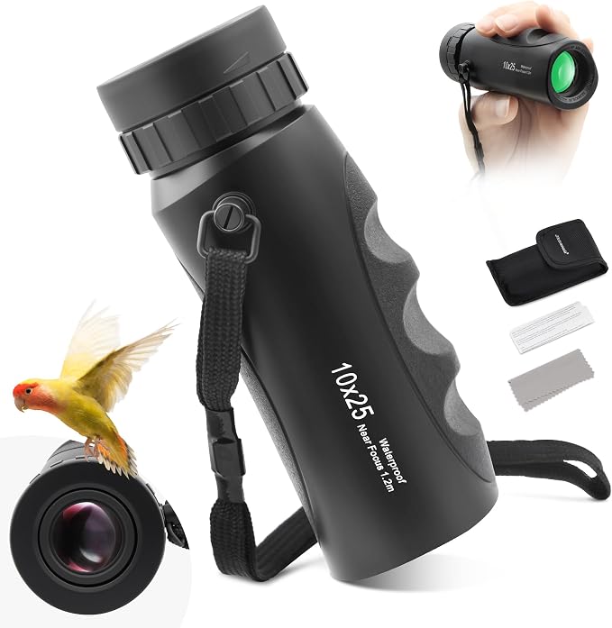 Astromania 10x25 Monocular for Adults, Compact Outdoor Accessory by AstromaniaOptics