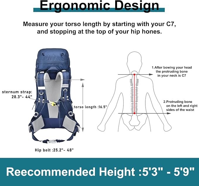 N NEVO RHINO 40L Internal Frame Hiking Backpack - Image 7