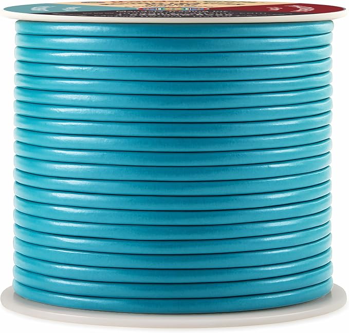 Mandala Crafts Round Genuine Turquoise Leather Cord - Image 2