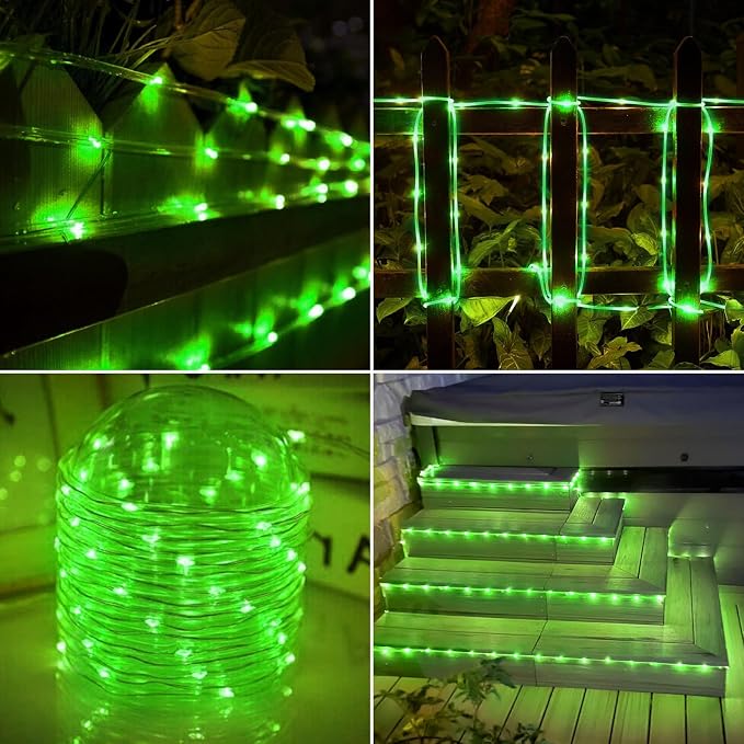 Solar Rope Lights, 2 Packs Total 66ft 200LEDSolar String Lights, 8 Modes - Image 7