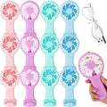 Woanger 12 Pcs Mini Handheld Fan Bulk 3 Speed USB Electric Battery Operated by Woanger