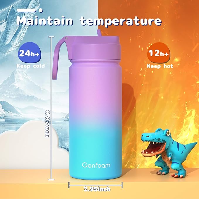 Kids Water Bottle, 16oz Water Bottles - Image 6