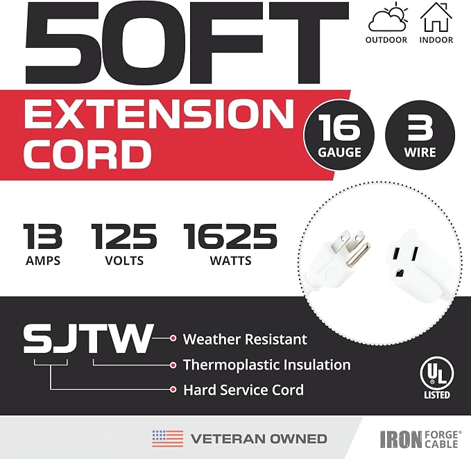 Iron Forge Cable Weatherproof 50 Ft Outdoor Extension Cord - Image 2