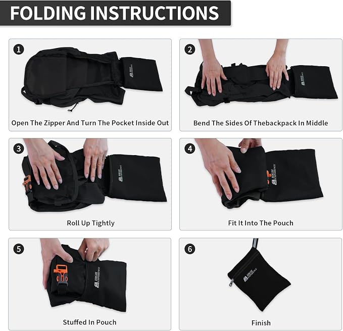 Hiking Backpack 10L/15L Small Daypack Lightweight Packable Travel Foldable - Image 6