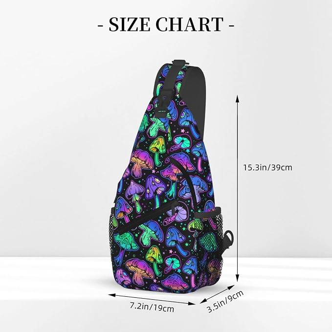 Bright Mushrooms Sling Bag For Women Men Mushroom Backpack Crossbody Shoulder - Image 3