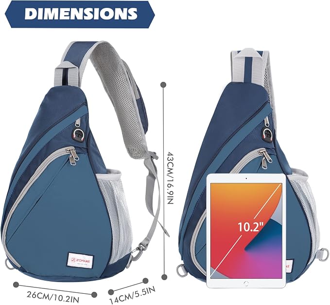 ZOMAKE Sling Bag, Small Crossbody Sling Backpack, Water Resistant Shoulder - Image 4