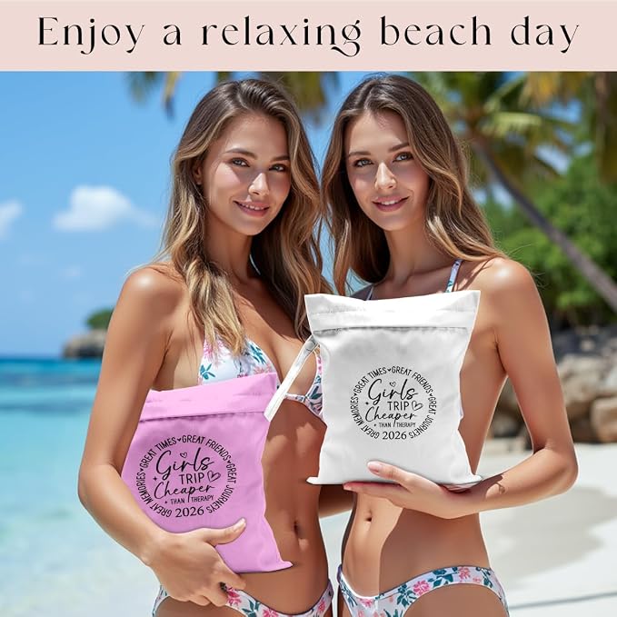 2Pcs Girls Trip Gifts Wet Dry Bag, Beach Bag Wet Bag Favors, Sunscreen Aloha - Image 4