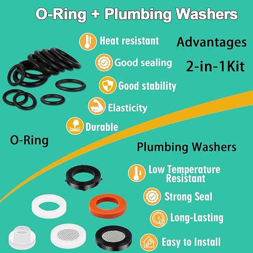 XBVV 32 Size 705 Pcs Plumbing Washers and O-Ring Kit 2-in-1 Rubber Gasket - Image 7