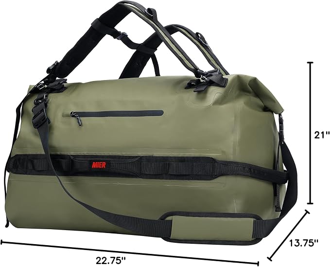 MIER Waterproof Duffel Bag Motorcycle Dry Bag Backpack Large Roll-Top Heavy - Image 9