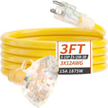 PlugSaf 3 FT 12/3 Gauge Outdoor Extension Cord by PlugSaf