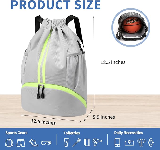 JELUTAR Drawstring Backpack Gym Bag - Image 3