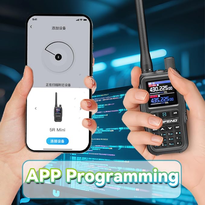 BAOFENG UV5RMINI Two Way Radio NOAA Weather Radio Dual PTT 999CH Survival APP - Image 5