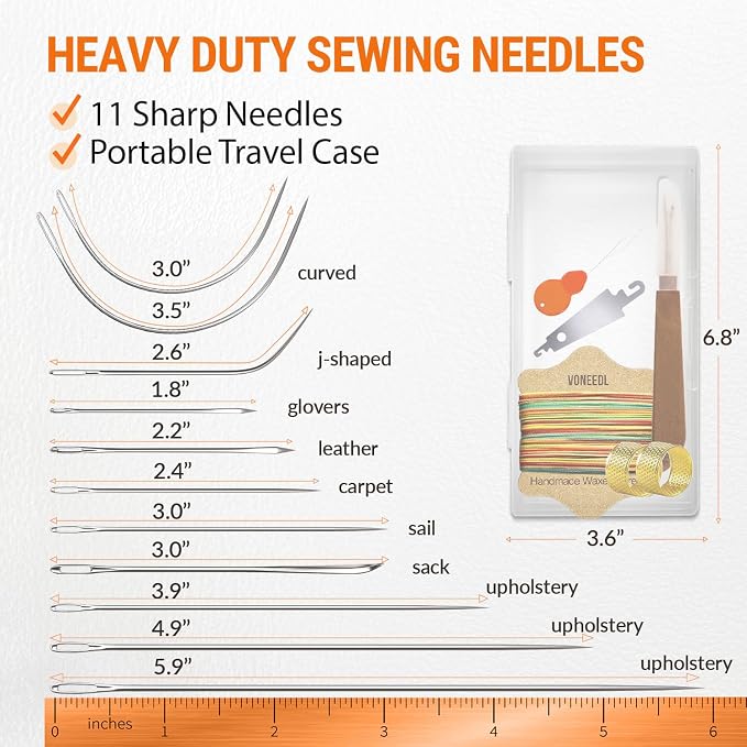Upholstery Repair Kit: Waxed Sewing Thread & Heavy Duty Needles - Image 4