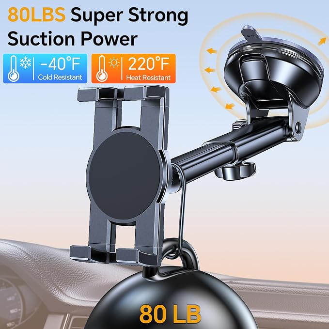 Tablet Holder for Car ipad Holder for Car【Windshield+Dash】Suction Cup ipad - Image 4