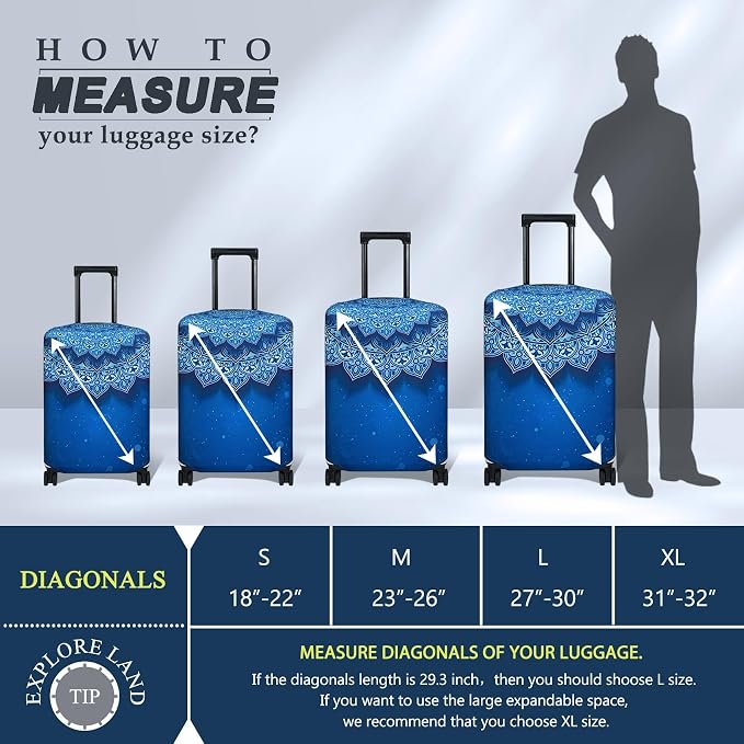 Explore Land Travel Luggage Cover Suitcase Protector Fits 23-26 Inch Case - Image 5