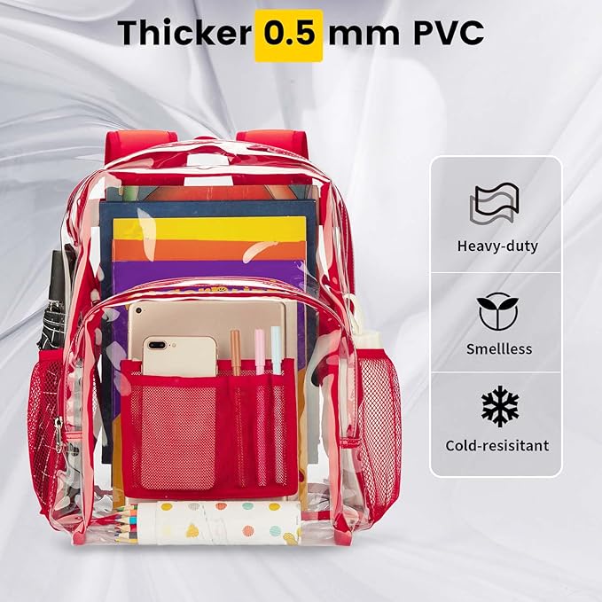Vorspack Clear Backpack Heavy Duty PVC Transparent Backpack - Image 3