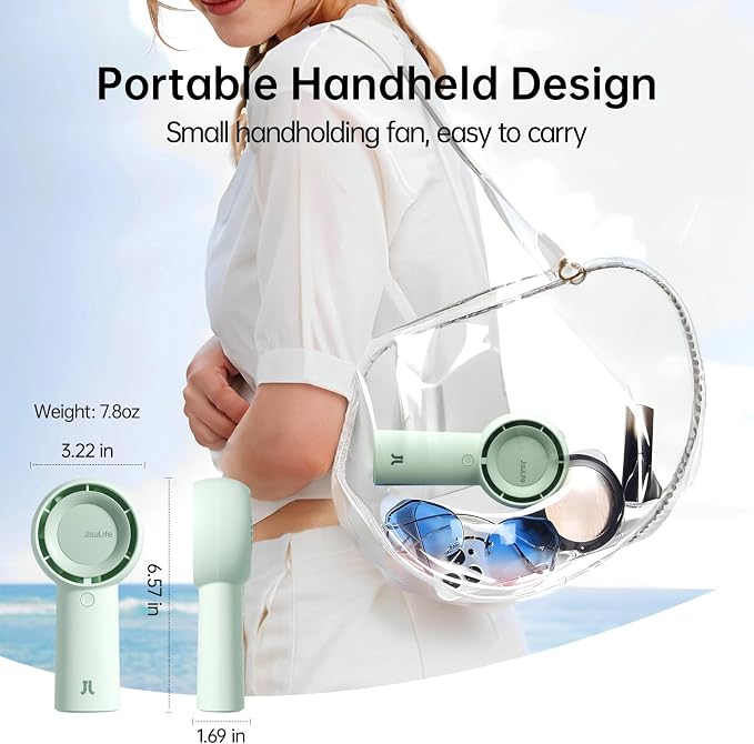 JISULIFE Portable Handheld Turbo Fan, 4000mAh USB Rechargeable Personal Battery - Image 5