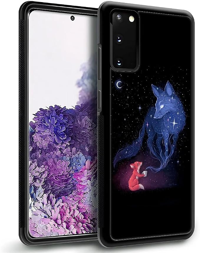 for Samsung Galaxy S20 Case, Galaxy Fox Wolf Pattern Graphic Design Girl Boy - Image 5
