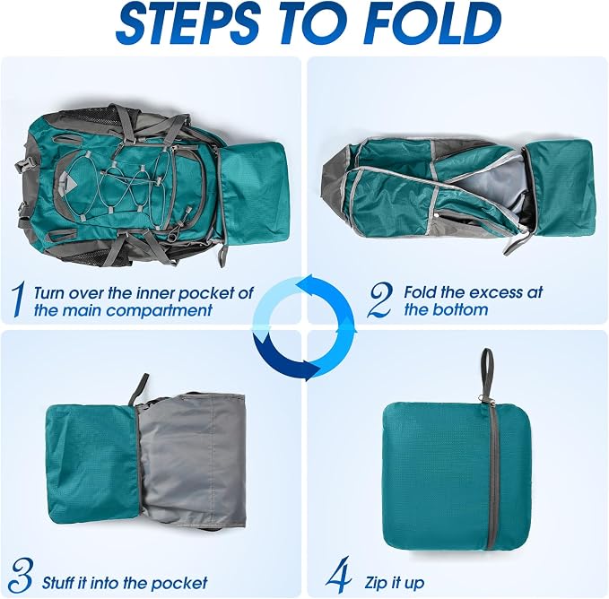 IGOLUMON Hiking Backpack 40L Packable Lightweight Camping Backpack Men Women - Image 8