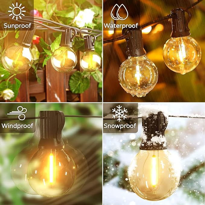 OHLUX Outdoor String Lights, 55FT Shatterproof LED Patio Lights - Image 3