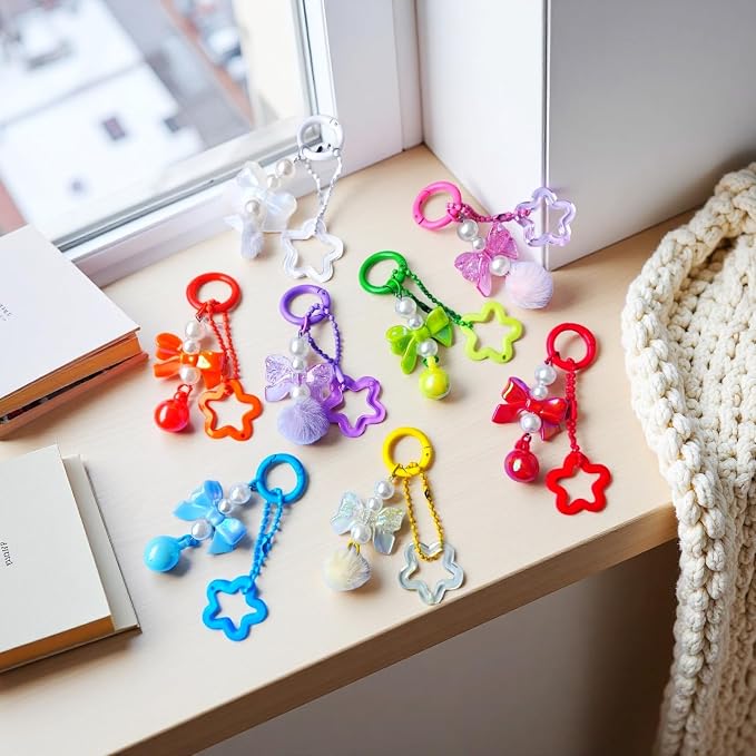 Carabiner Clip 48Pcs Rose Metal Key Ring Clip Circle Keychain Rings Bulk Spring - Image 6