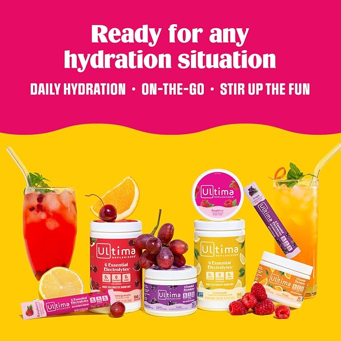 Ultima Replenisher Daily Electrolyte Powder – Cherry Pomegranate, 20 Stickpacks - Image 8