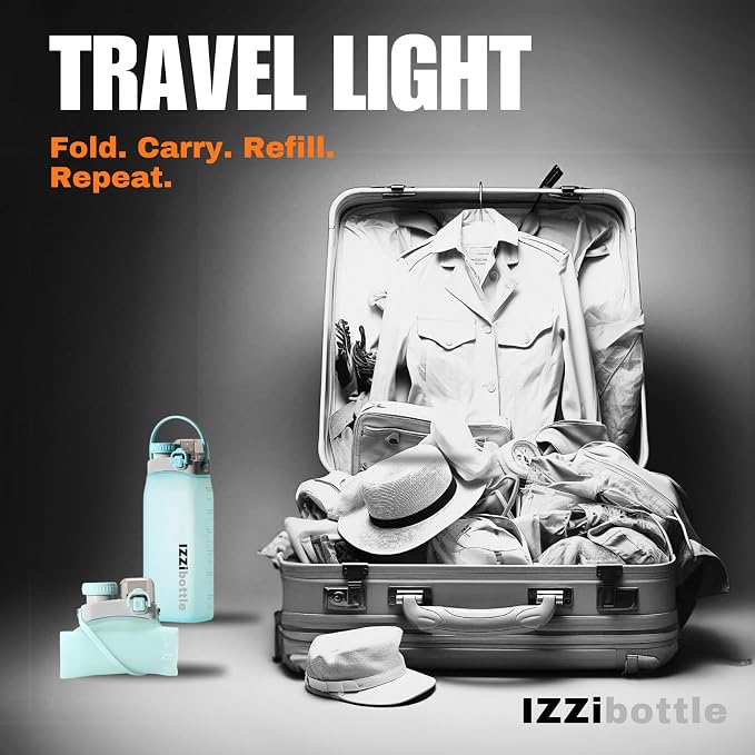 IZZI bottle Collapsible Lightweight Silicone Water Bottle | BPA Free, - Image 4
