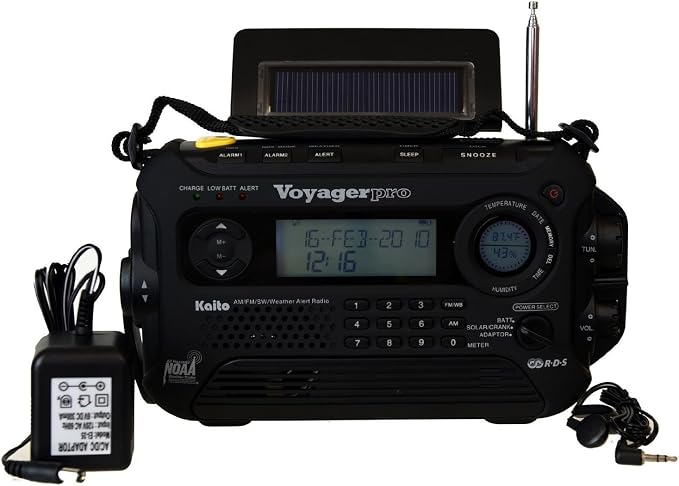 Kaito Voyager Pro KA600 Digital Solar Dynamo Hand Crank AM/FM/LW/SW & NOAA - Image 9