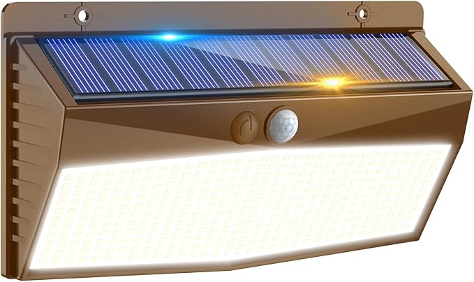 368 LED Solar Lights Outdoor Motion Sensor, Solar Fence Light by Peasur