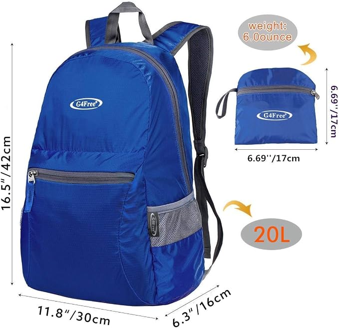 G4Free 20L Lightweight Packable Backpack Travel Hiking Daypack Foldable Backpack - Image 2