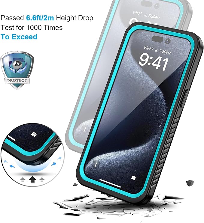 Lanhiem for iPhone 15 Pro Case, IP68 Waterproof Dustproof Shockproof Cases - Image 4