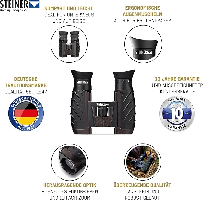 Steiner Safari UltraSharp 10x26 Binoculars, Large Magnification, Waterproof - Image 7