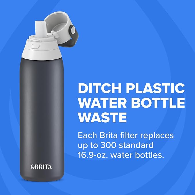 Brita Stainless Steel Premium Filtering Water Bottle, Replaces 300 Plastic - Image 7