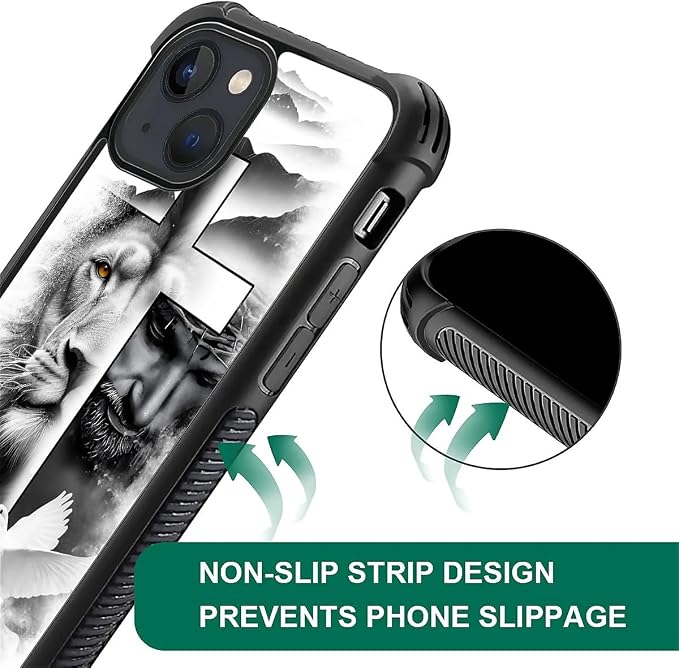 for iPhone 15 Plus Case, Lion Cross Jesus Christ Dove Pattern Made of Soft - Image 5