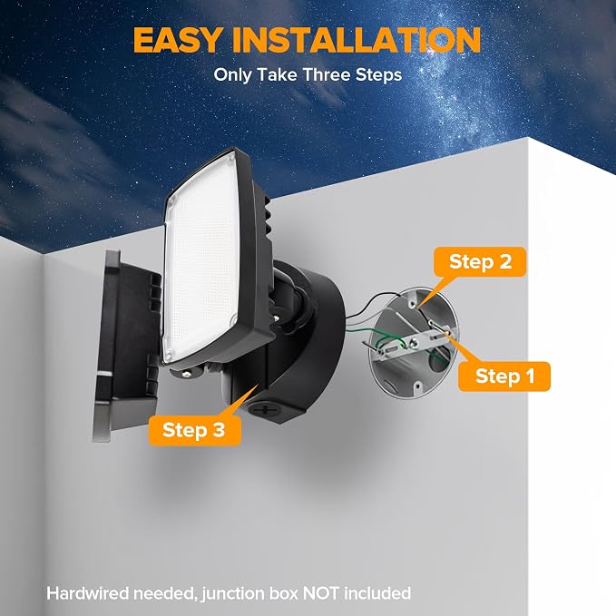LUTEC 32W 3500LM Integrated Dual-Head LED Flood Light Outdoor, Switch - Image 7