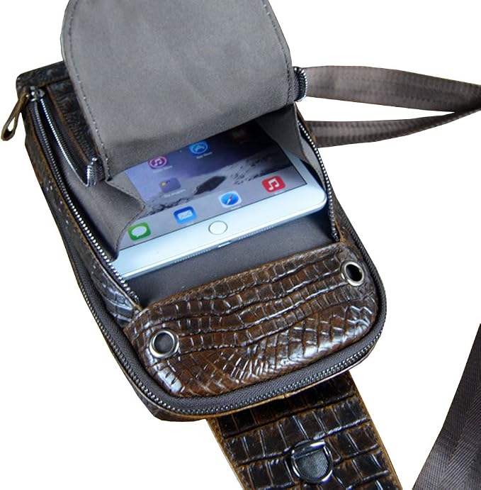 Hebetag Crocodile Genuine Leather Sling Bag Backpack - Image 6
