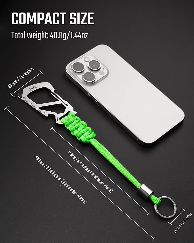 KeyUnity KC04 Paracord Keychain Carabiner Clip, Braided Lanyard - Image 6