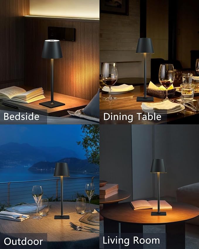 Fizrice Cordless Table Lamp Rechargeable Lamps: 6000mAh Battery Operated Table - Image 2