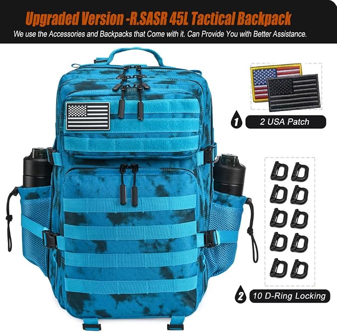45L Tactical Backpack for Men Women, Military Assault Pack - Image 2