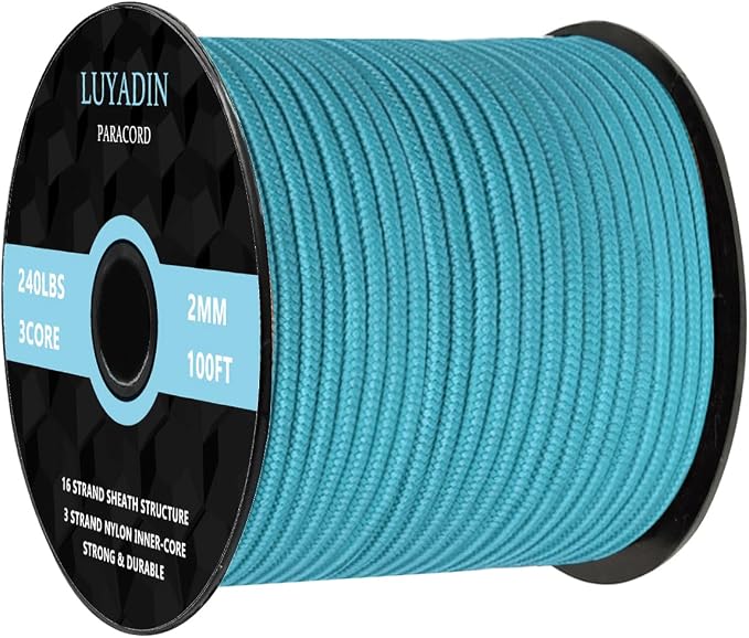 Paracord 240lb - Diameter 2mm Micro Utility Cord -3 Strand Parachute Spool Cord by LUYADIN