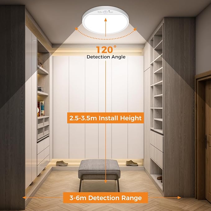slochi 2Pack Motion Sensor Light Indoor Wired, 8.7 Inch 3000K/4000K/6500K - Image 8