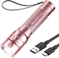 Flashlight Rechargeable High Lumens, G1000 Super Bright Flash Light Pink by RECHOO